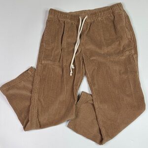 Aerie Brown Corduroy Drawstring Stretch Waist Pants Size Medium